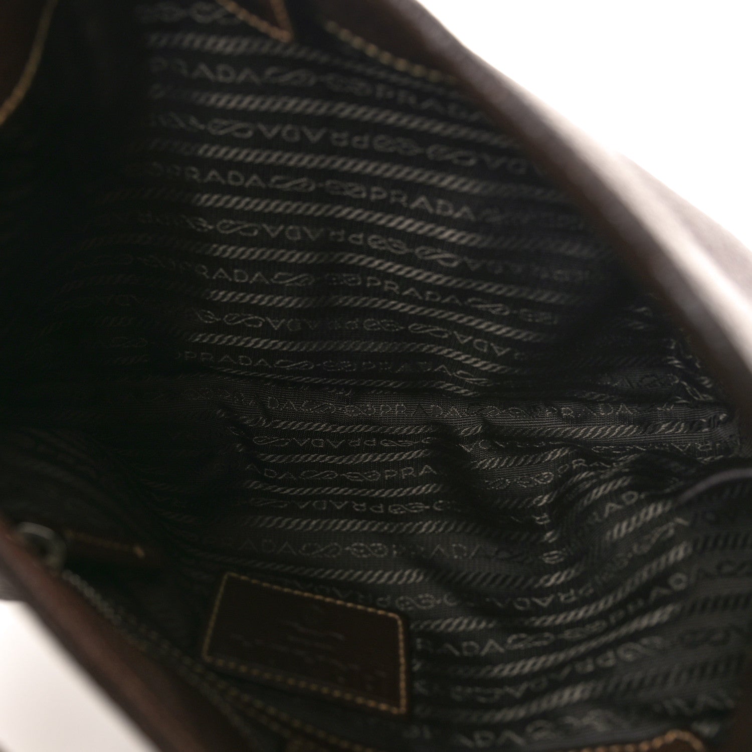 Prada Vitello Daino Rope Knotted Hobo Brown 5 of 8