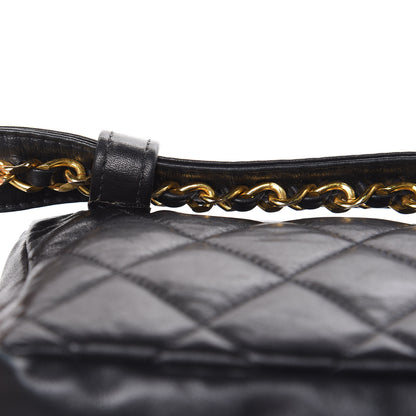 Chanel Lambskin Quilted Flap Waist Belt Bag Black 10 of 15
