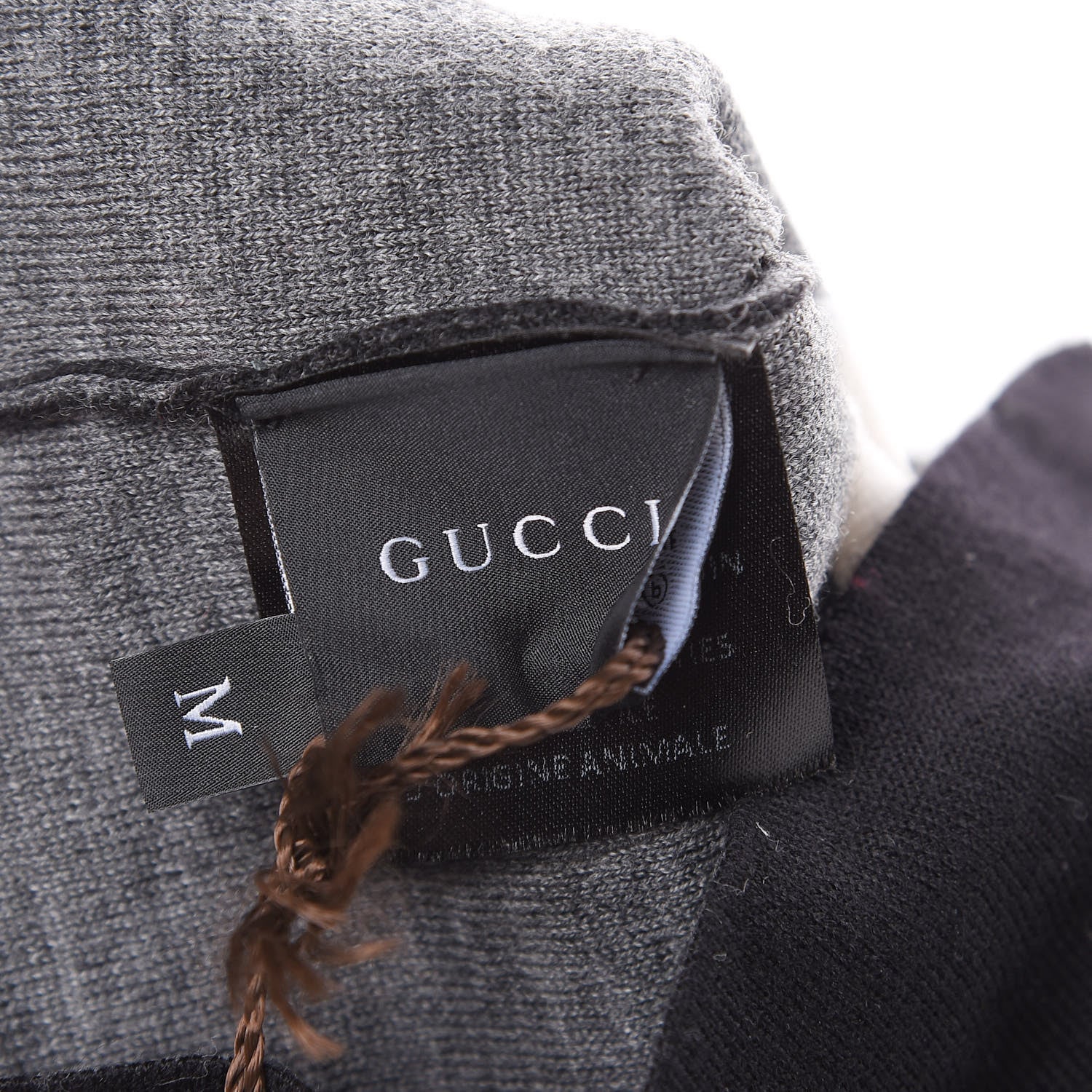 Gucci Wool Colarasa Tricot Beanie Hat M Black Grey 5 of 6