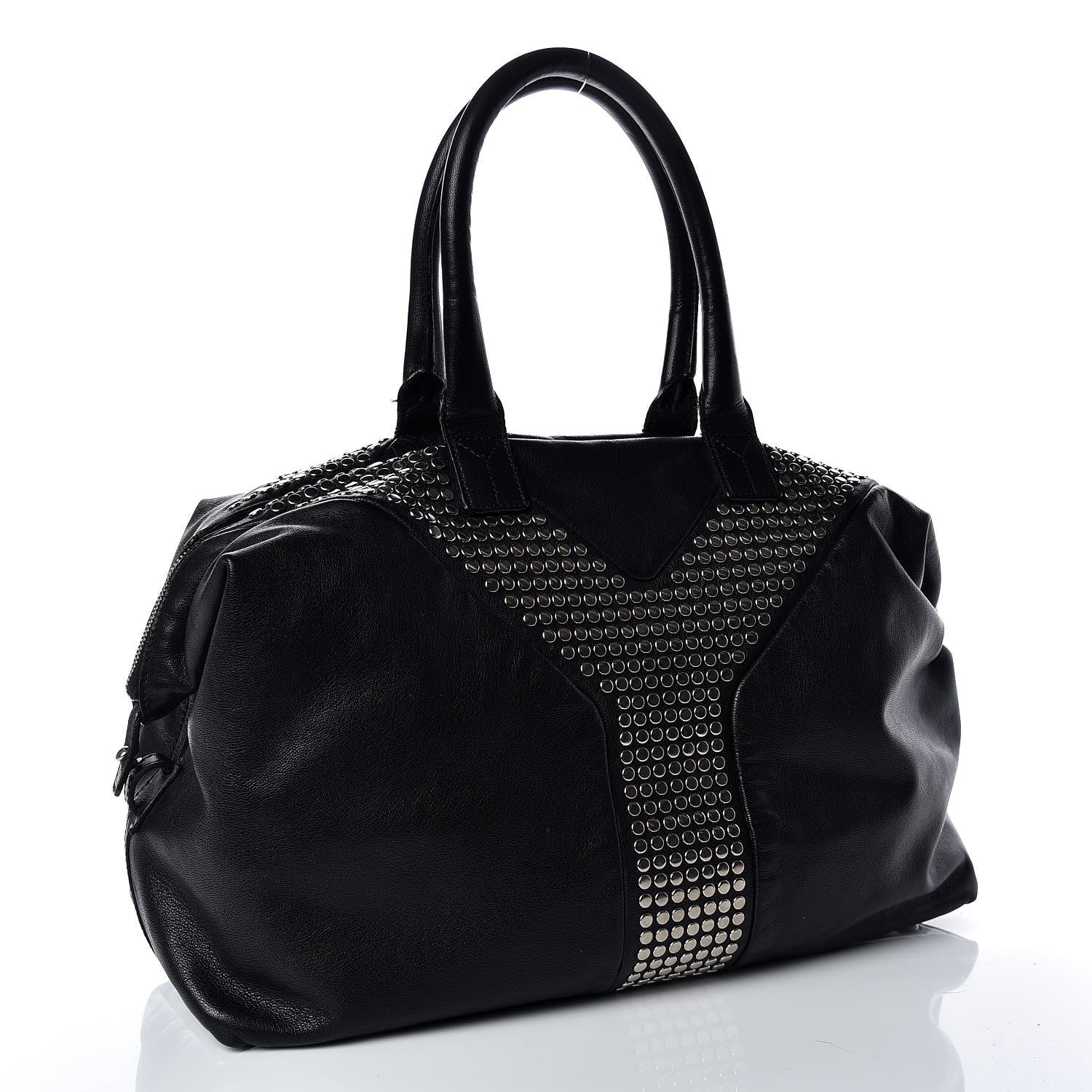 Saint Laurent Chevre Large Rock Stud Easy Y Black 3 of 19