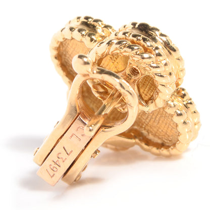Van Cleef & Arpels 18K Yellow Gold Vintage Alhambra Earrings 4 of 6