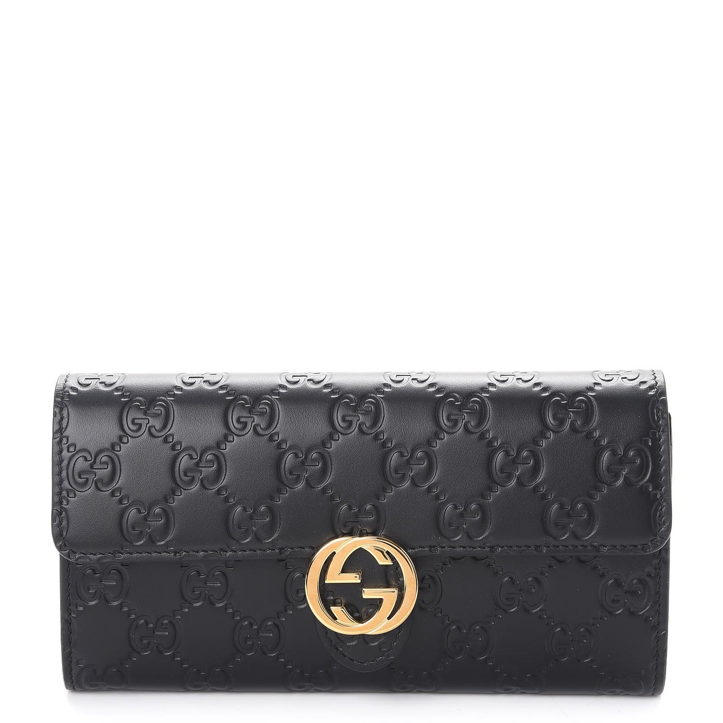 Guccissima Signature Icon Continental Wallet Black