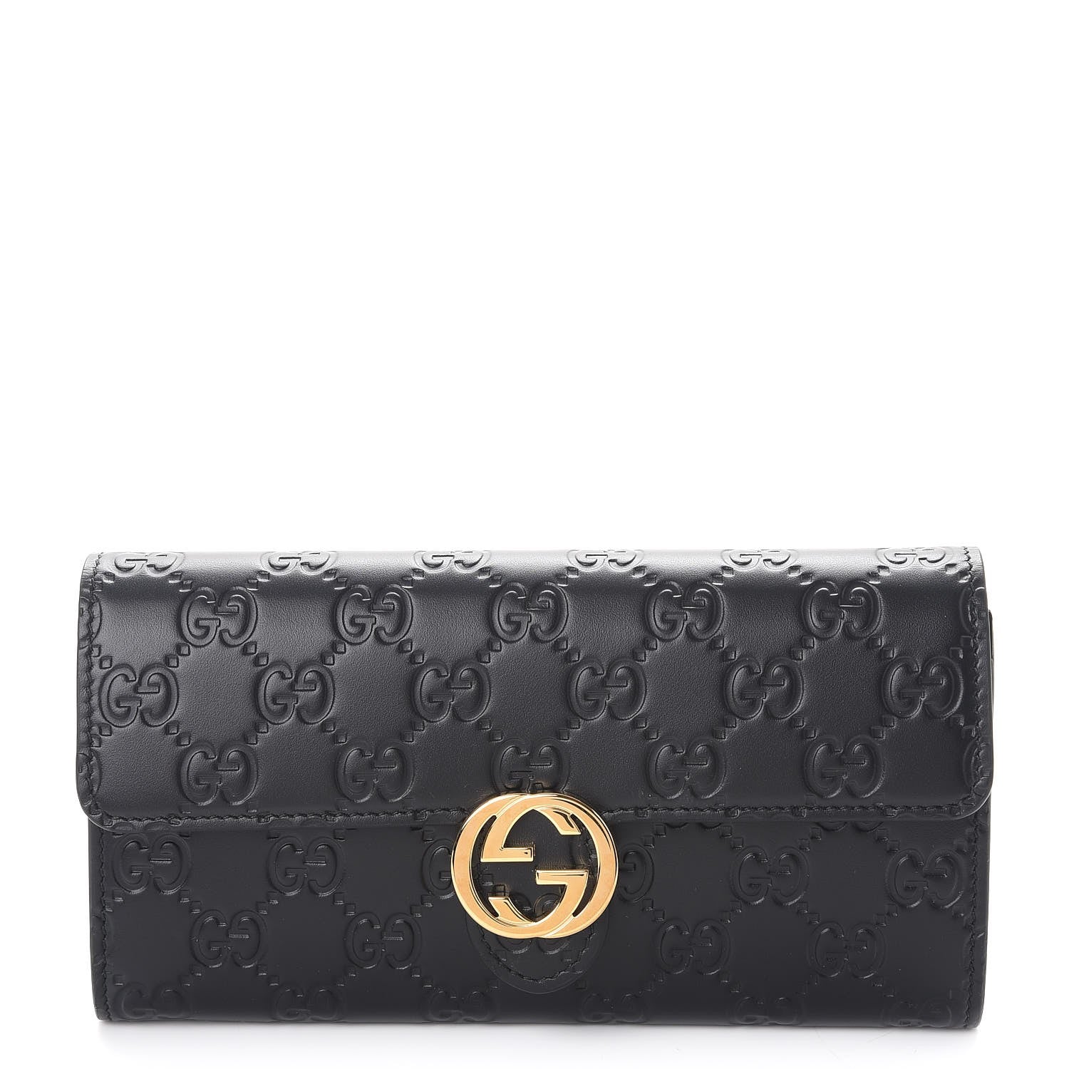 Gucci Guccissima Signature Icon Continental Wallet Black 1 of 8