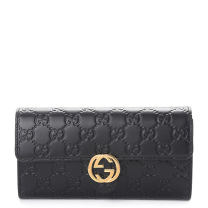 Gucci Guccissima Signature Icon Continental Wallet Black 1 of 8