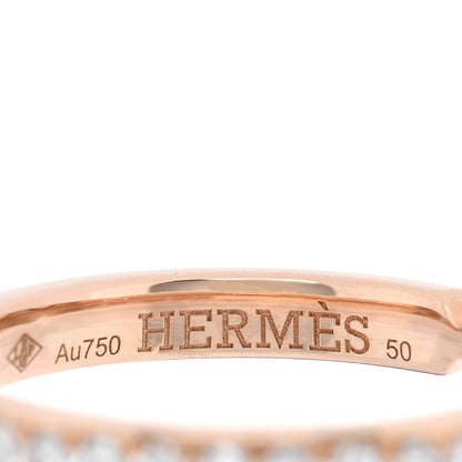 Hermes 18K Rose Gold Diamond PM Ever Kelly Wedding Band Ring 50 5.25 4 of 5