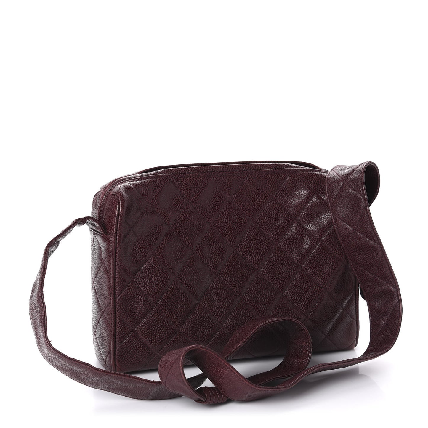 Caviar Quilted Camera Case Burgundy