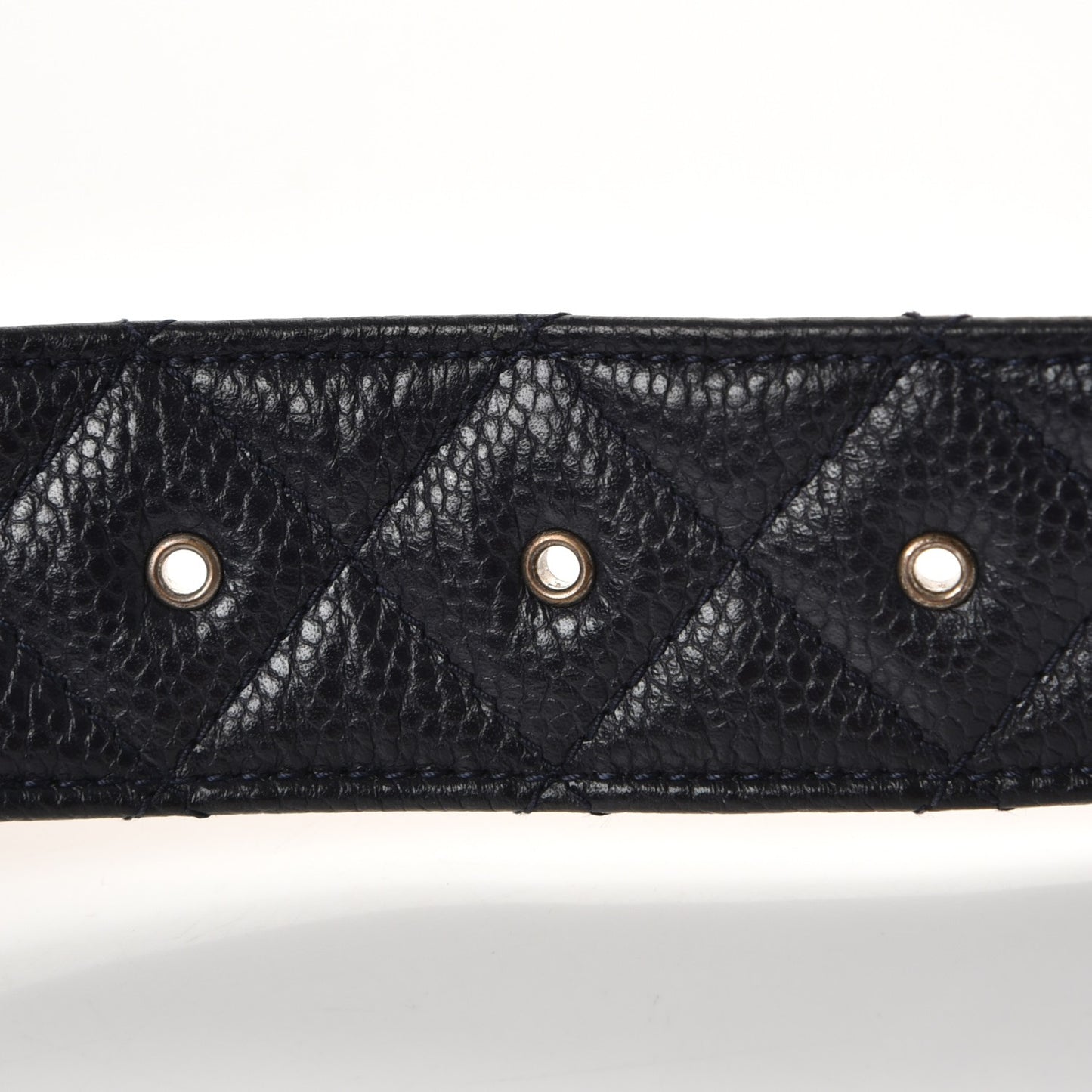 Caviar Quilted CC Belt 90 36 Navy Blue