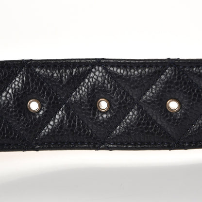 Chanel Caviar Quilted CC Belt 90 36 Navy Blue 8 of 8