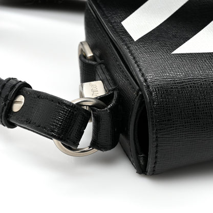 Off-White Saffiano Striped Mini Diag Binder Clip Bag Black White 18 of 18