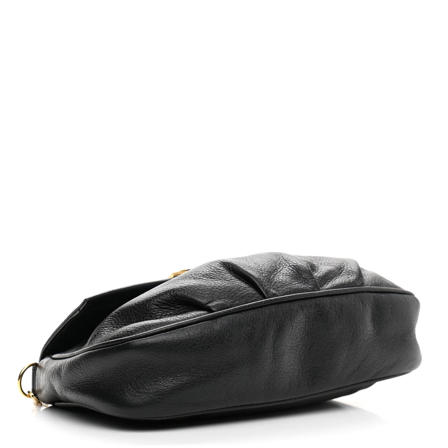 Vitello Flamingo Fendista Pouchette Crossbody Black