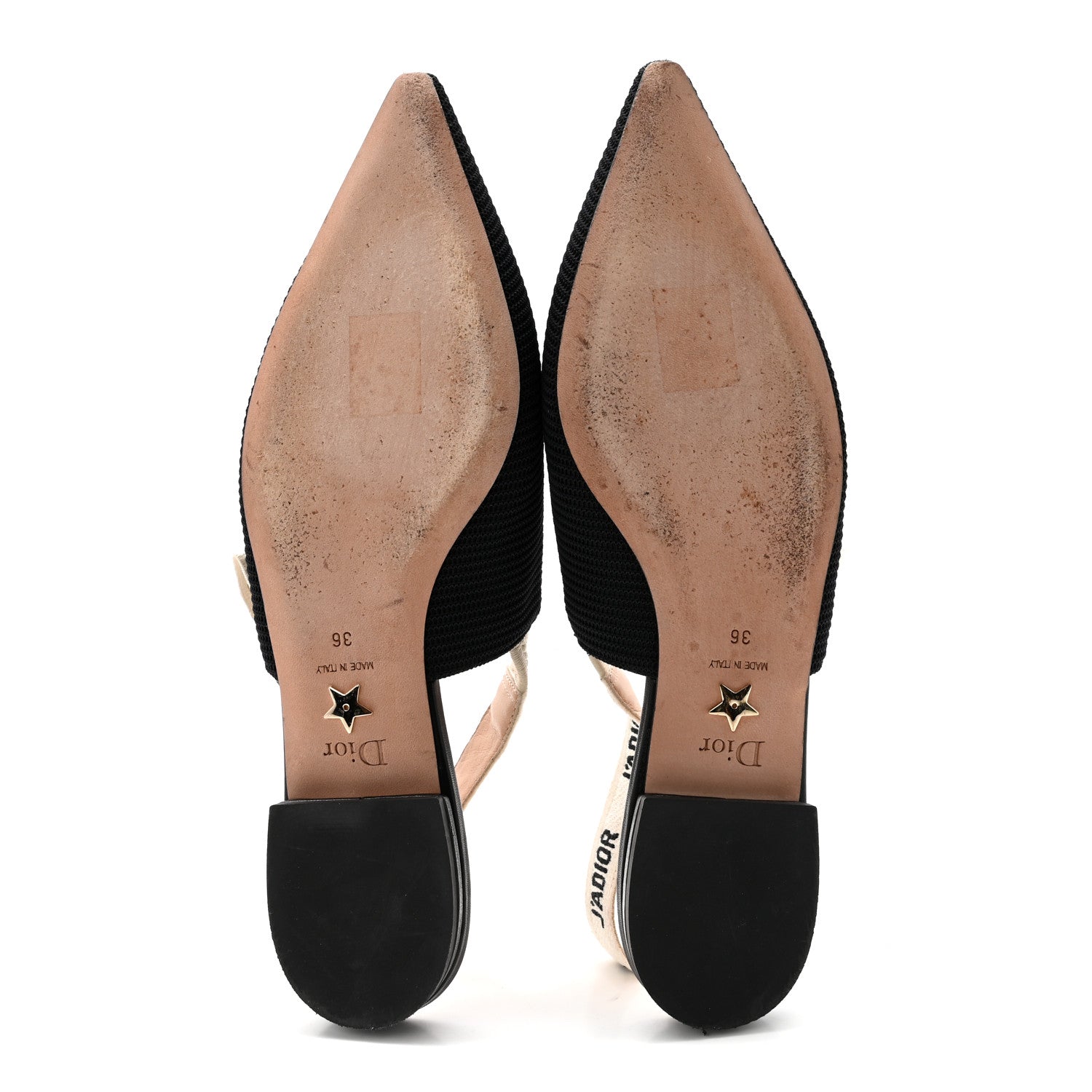 Christian Dior Technical Canvas Ribbon J'Adior Slingback Ballet Flats 36 Black 6 of 9