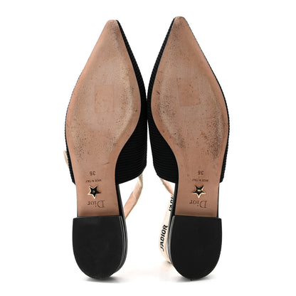 Christian Dior Technical Canvas Ribbon J'Adior Slingback Ballet Flats 36 Black 6 of 9
