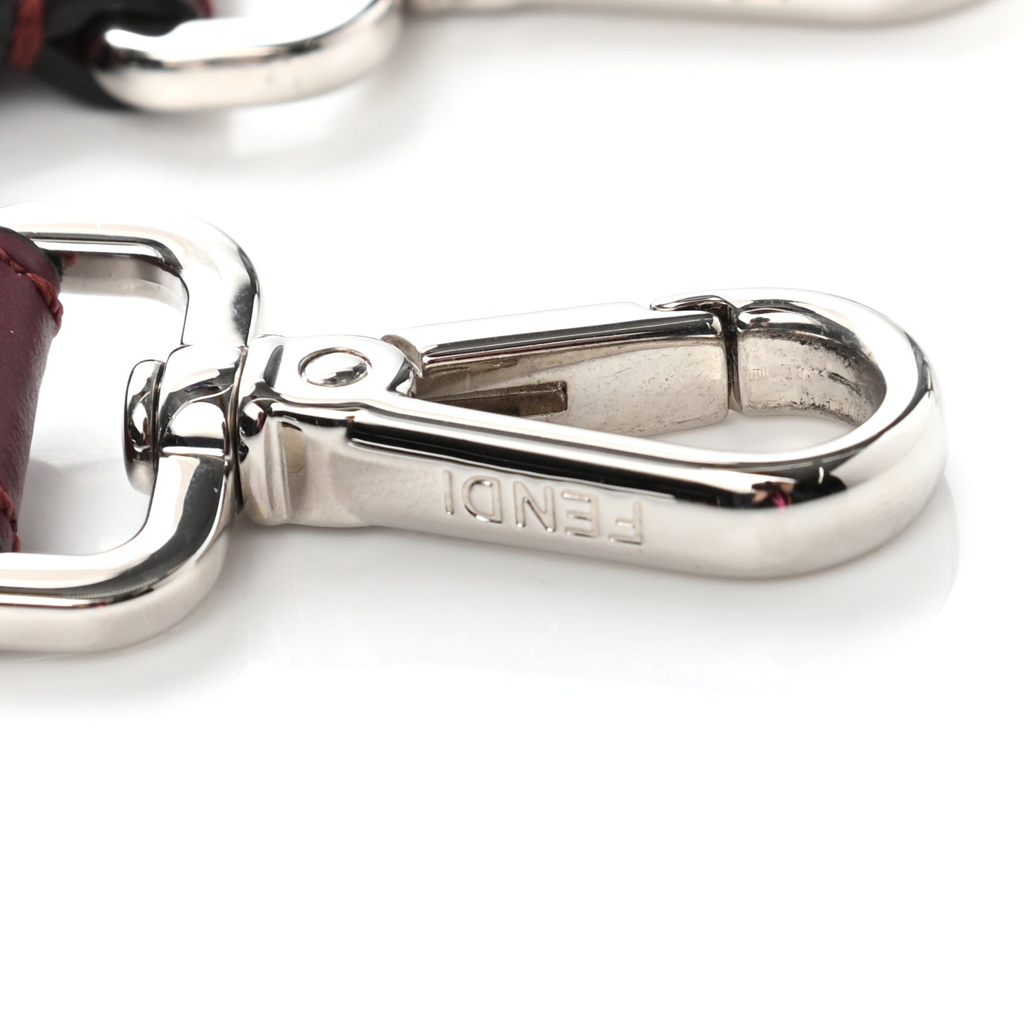 Fendi Calfskin Shiny Nappa Lace Up Strap You Burgundy Black 4 of 4