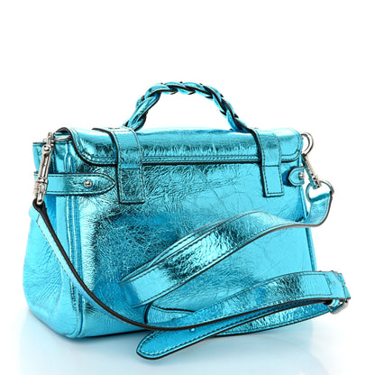Mulberry Metallic Crinkled Calfskin Mini Alexa Portobello Blue 3 of 13