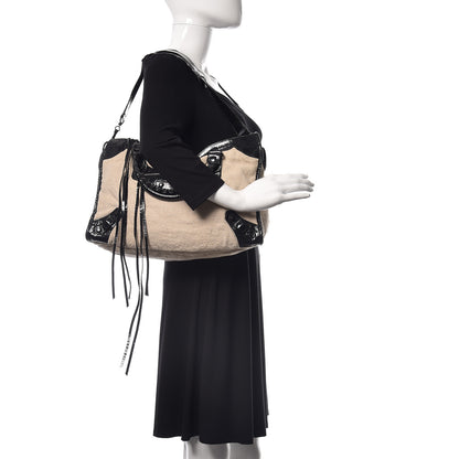 Balenciaga Patent Linen Classic Hardware City Natural Black 3 of 11