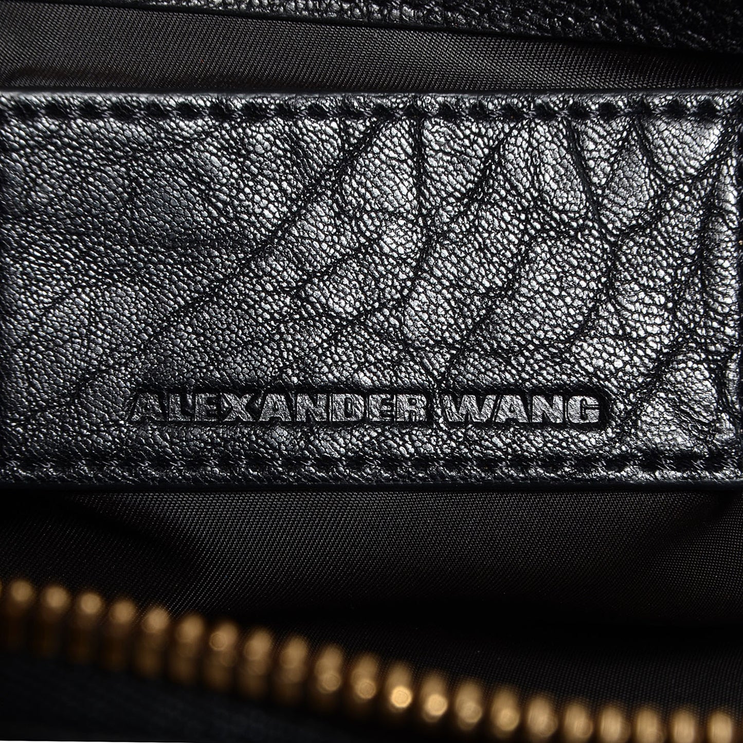 Pebbled Lambskin Rockie Black w Antique Brass Hardware