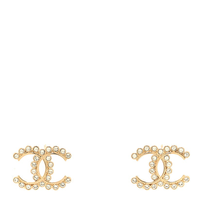 Chanel Crystal CC Earrings Gold 1 of 5