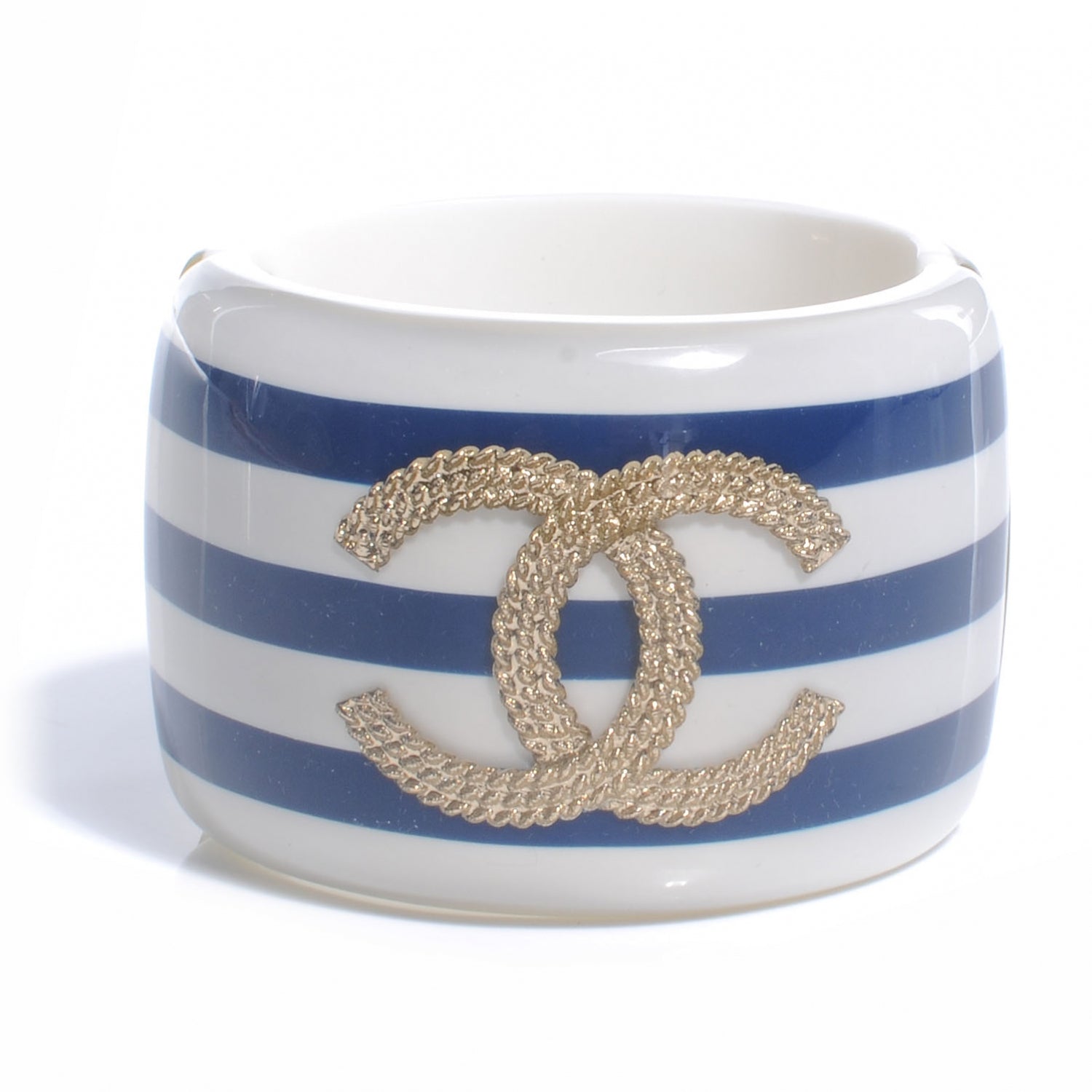 Chanel Resin Metal CC Nautical Wide Cuff 1 of 5