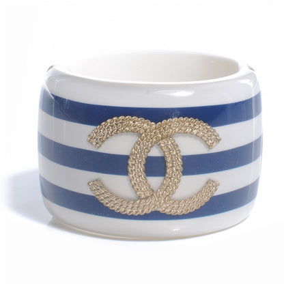 Chanel Resin Metal CC Nautical Wide Cuff 1 of 5