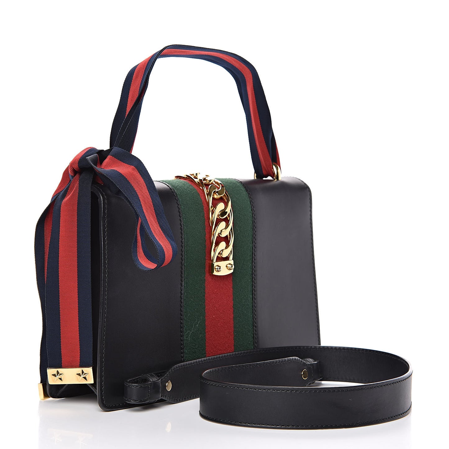 Calfskin Small Sylvie Shoulder Bag Black