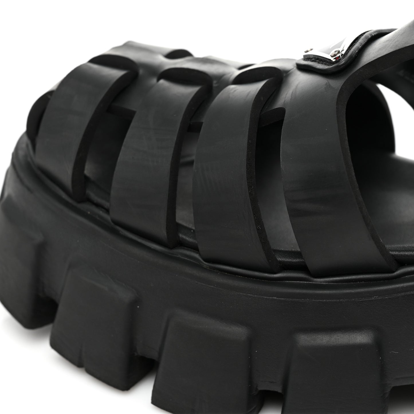Foam Rubber Triangle Logo Monolith 55mm Cage Sandals 39 Black