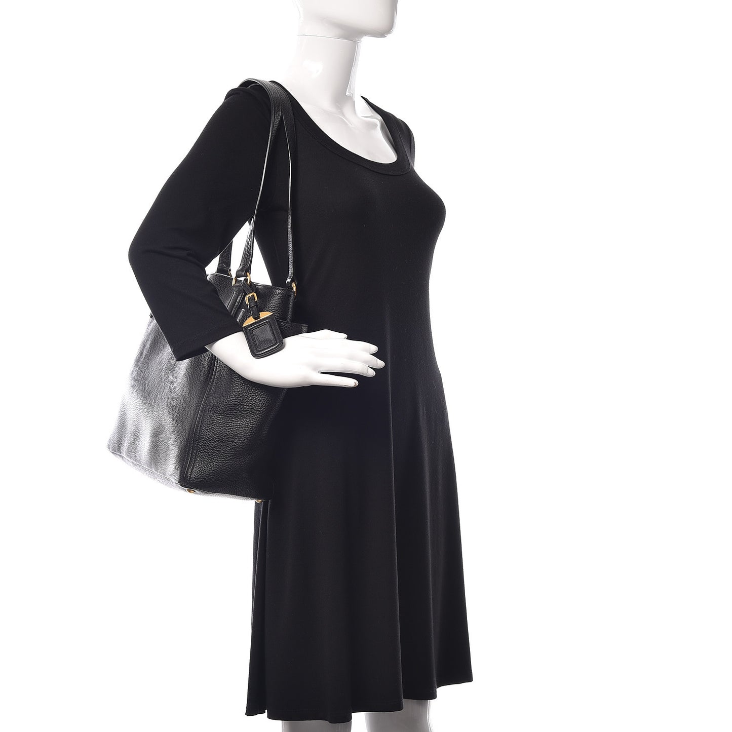 Vitello Daino Side Pocket Tote Black