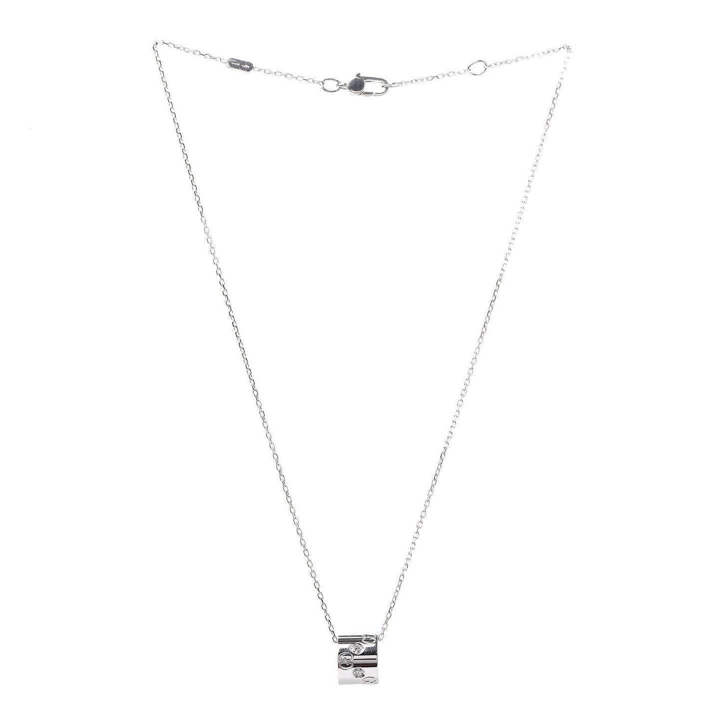 18K White Gold Diamond Icon Twirl Pendant Necklace