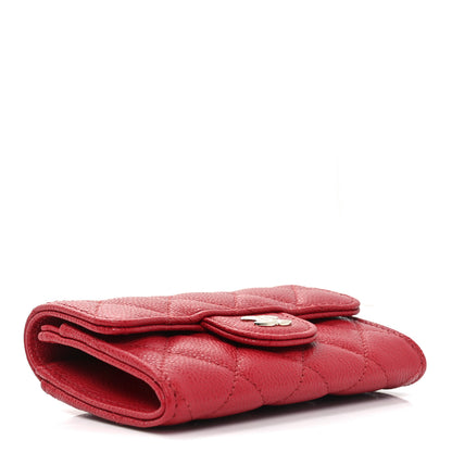 Chanel Caviar Quilted Flap Card Holder Wallet Red 4 of 9
