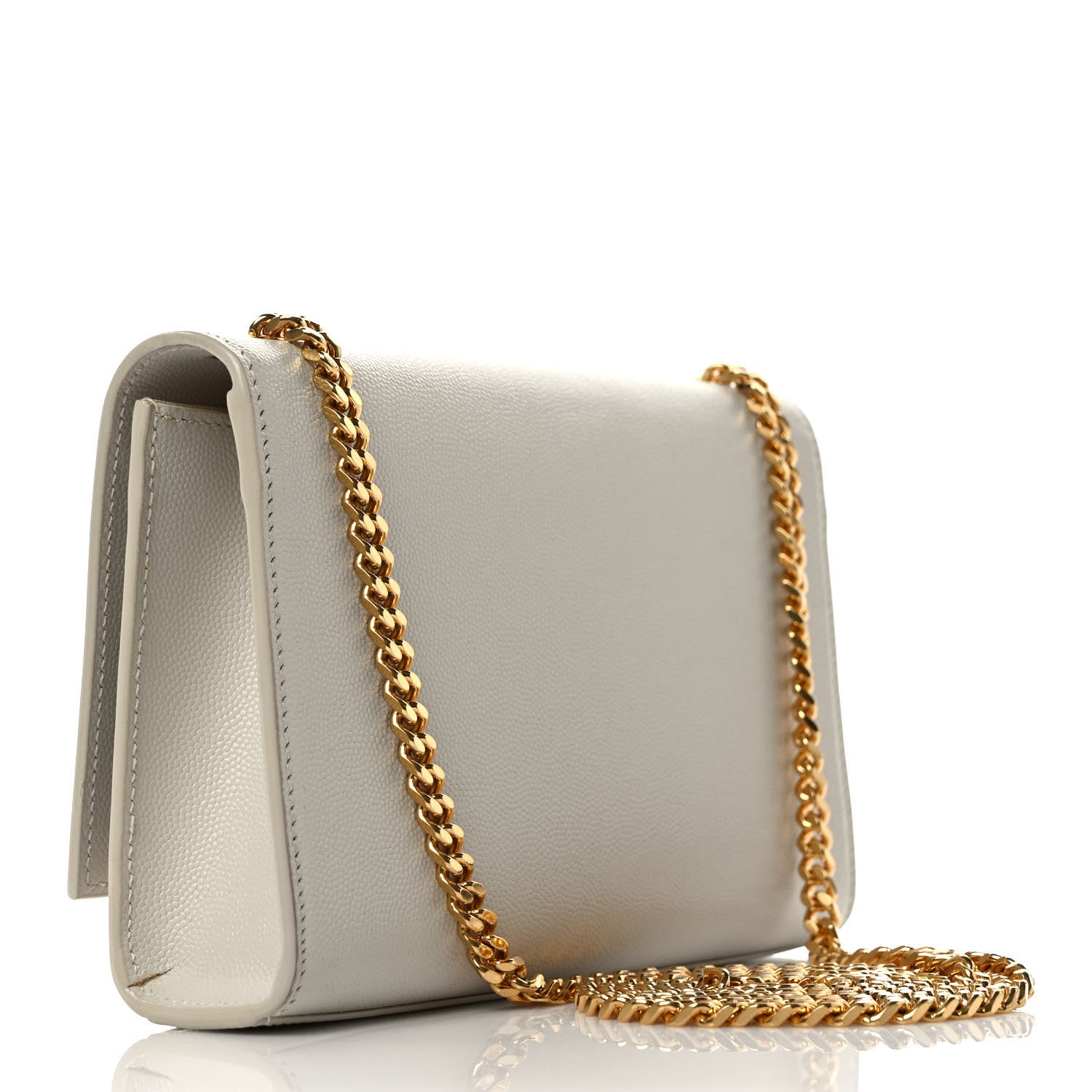 Saint Laurent Grain De Poudre Small Monogram Kate Satchel Crema Soft 3 of 10