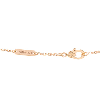 Van Cleef & Arpels 18K Rose Gold Diamond Rhodonite Vintage Alhambra Pendant Necklace 4 of 6