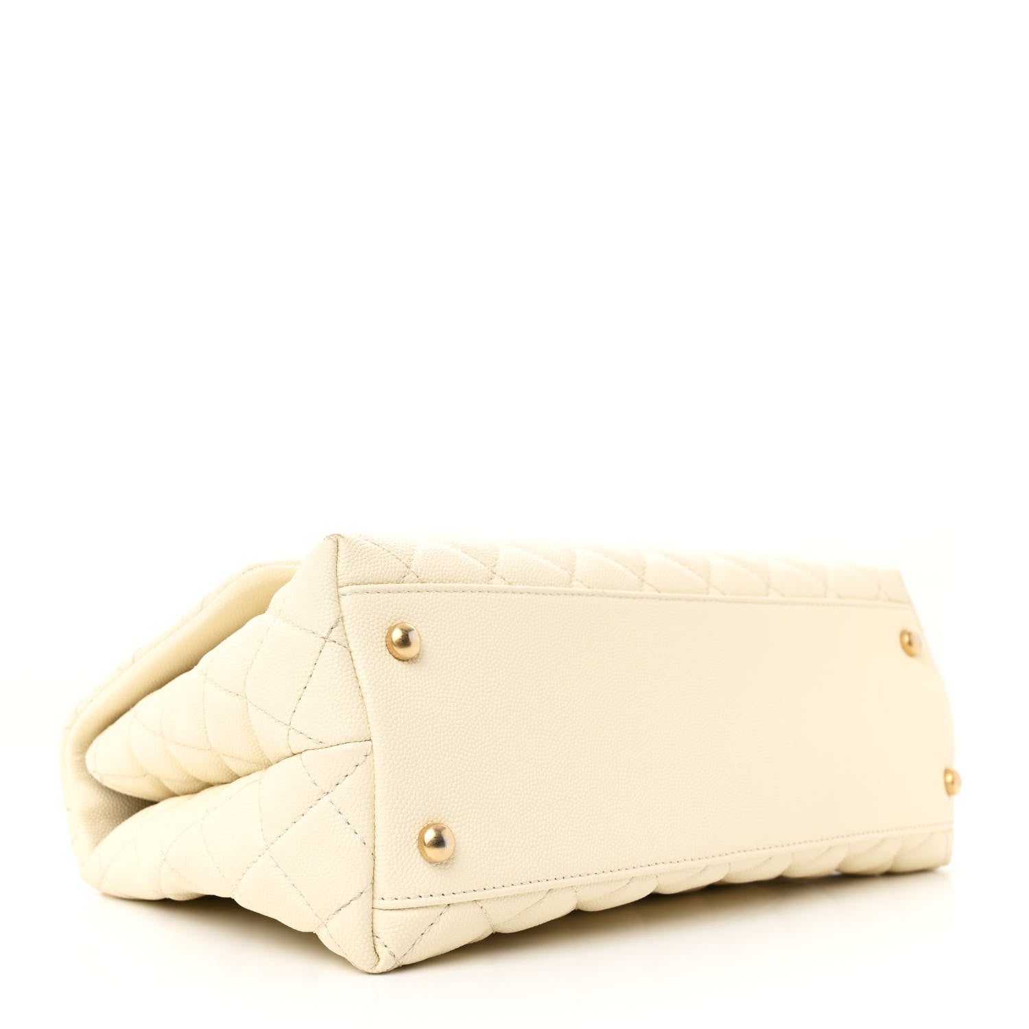 Chanel Caviar Elaphe Quilted Small Coco Handle Flap Ivory 4 of 13