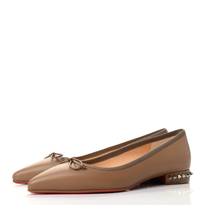 Christian Louboutin Nappa Spiked Hall Flats 36 Nude 3 of 8