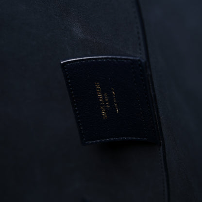 Saint Laurent Calfskin Large Shopping Tote Deep Marine 7 of 11