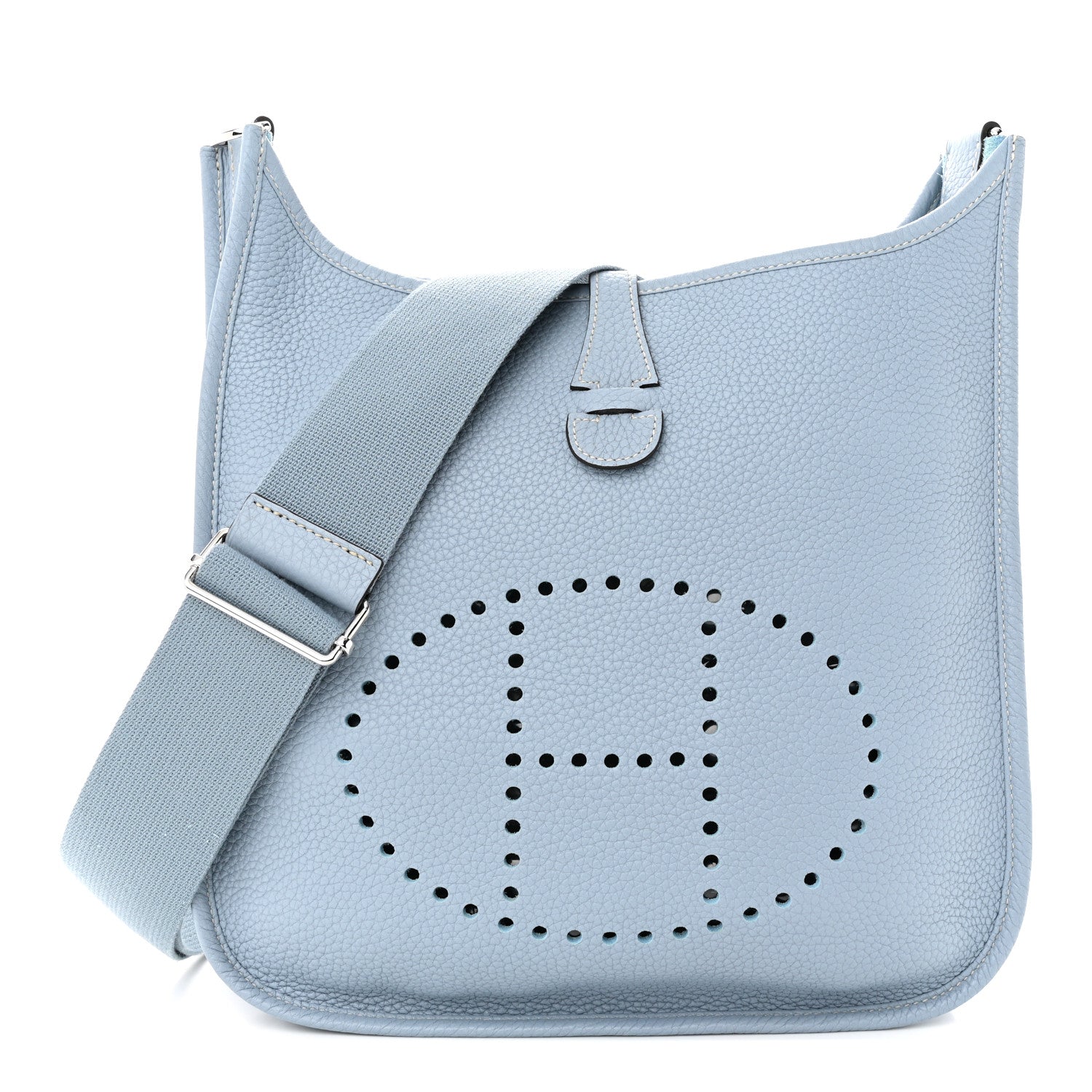 Hermes Taurillon Clemence Evelyne III PM Bleu Lin 1 of 10