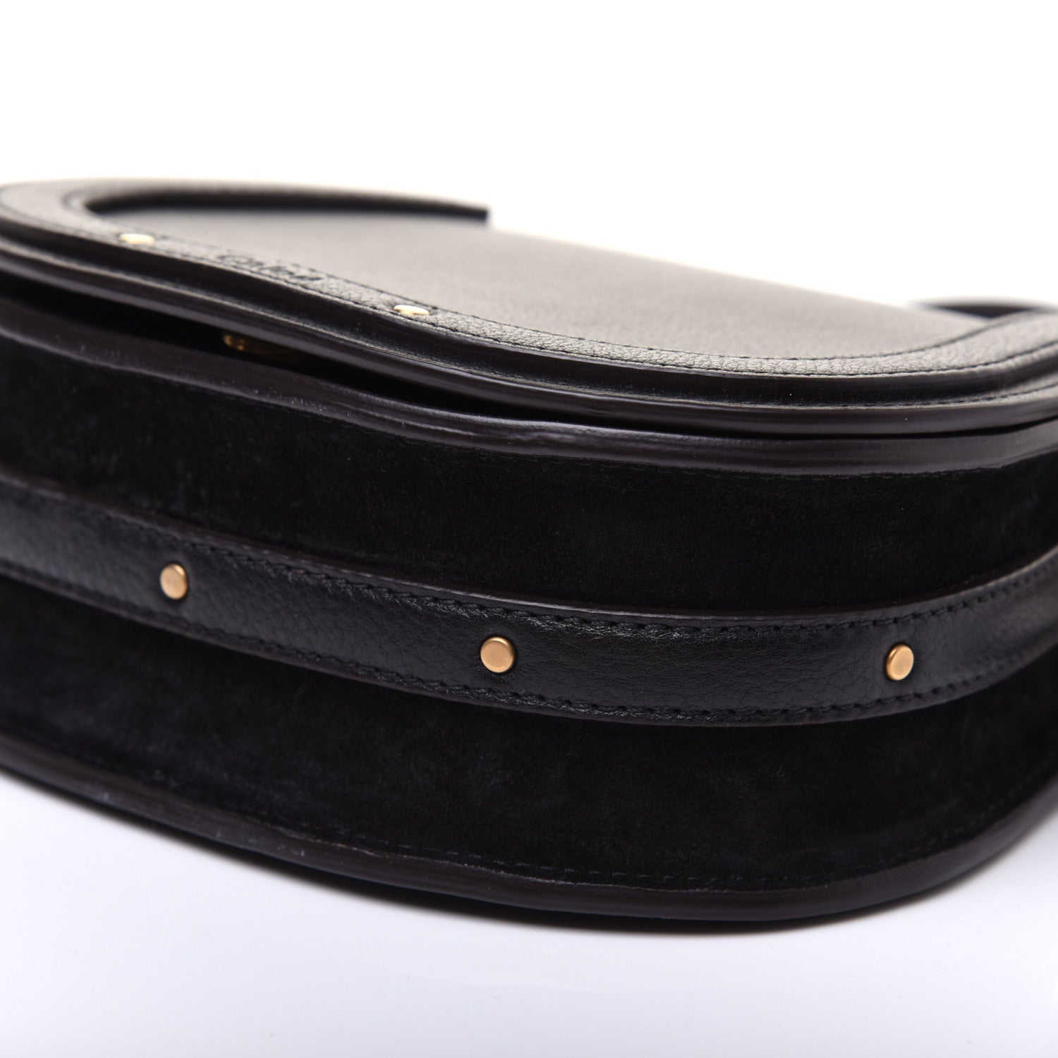 Chloe Calfskin Suede Small Nile Bracelet Bag Black 7 of 14