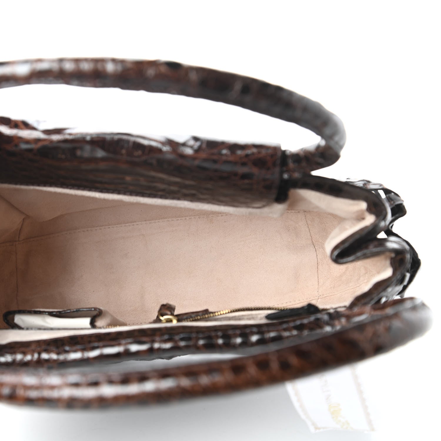 Nancy Gonzalez Crocodile Woven Suede Tote Chocolate 5 of 9