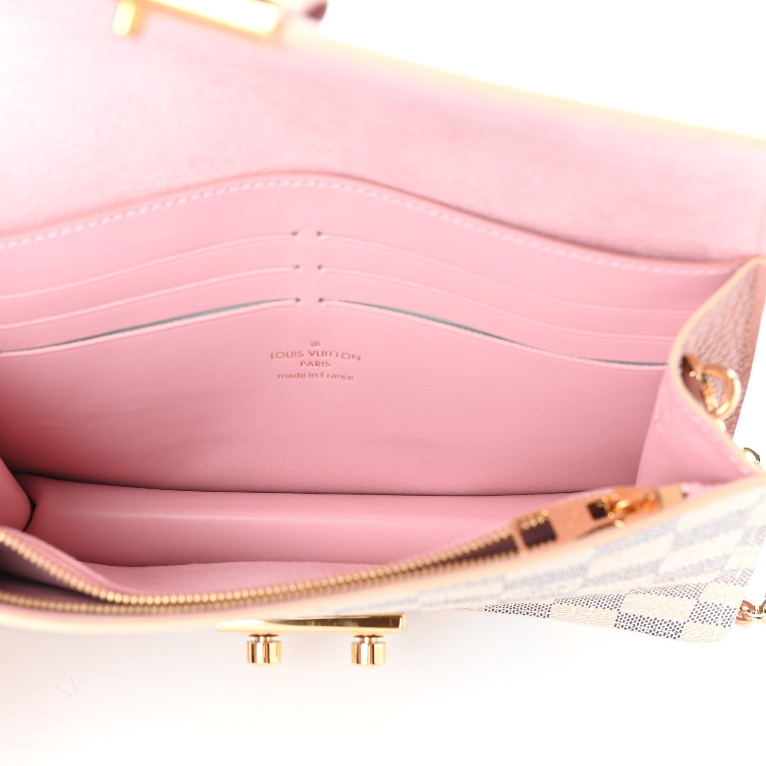 Louis Vuitton Damier Azur Croisette Chain Wallet Rose Ballerine 5 of 9