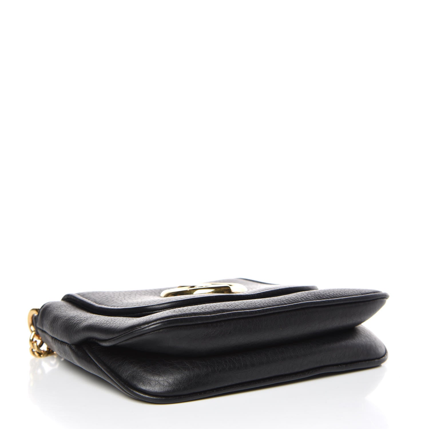 Gucci Pebbled Calfskin Small 1973 Chain Shoulder Bag Black 5 of 11