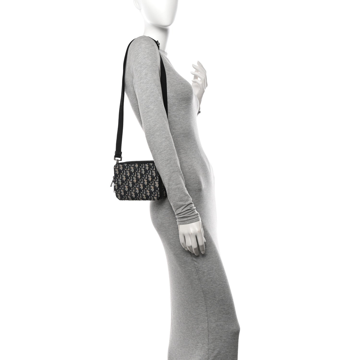 Christian Dior Oblique Pouch Navy Blue 2 of 12