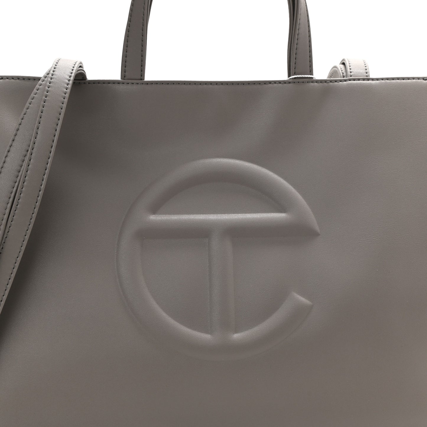 Vegan Leather Medium Shopping Bag Grey