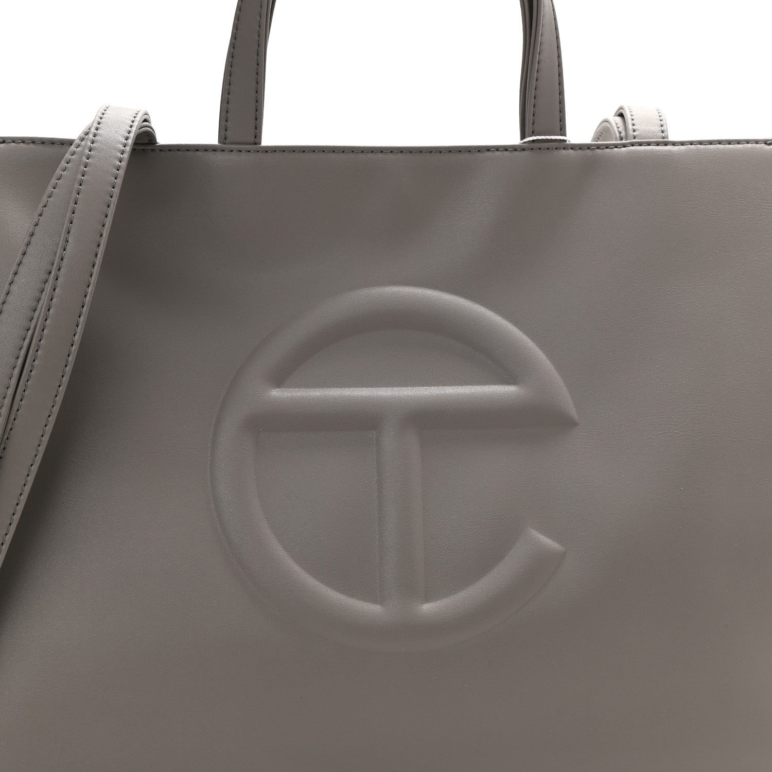 Telfar Vegan Leather Medium Shopping Bag Grey 8 of 10
