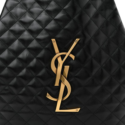 Saint Laurent Lambskin Quilted Maxi Icare Shopping Tote Black 9 of 11