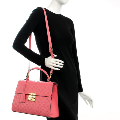 Gucci Guccissima Signature Medium Padlock Top Handle Bag Flush 2 of 8