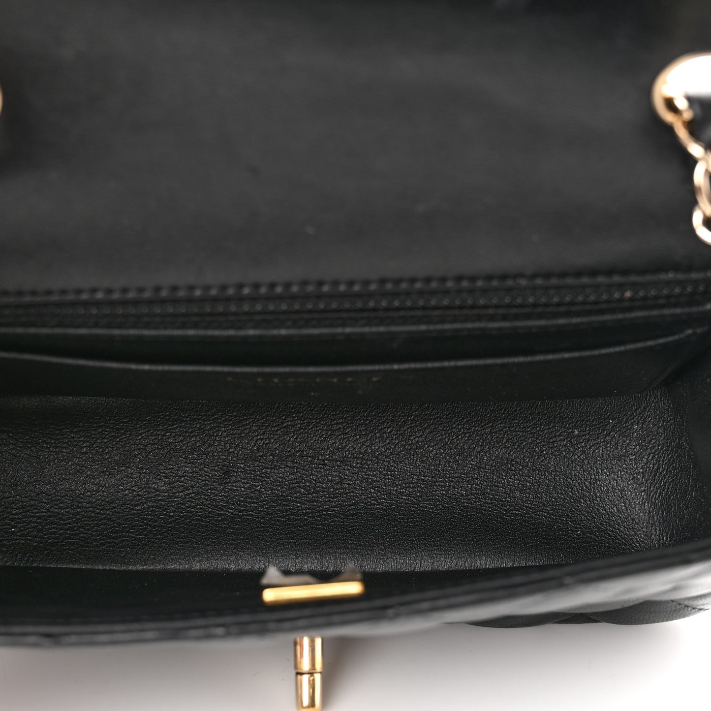 Lambskin Quilted Mini Rectangular Flap Black