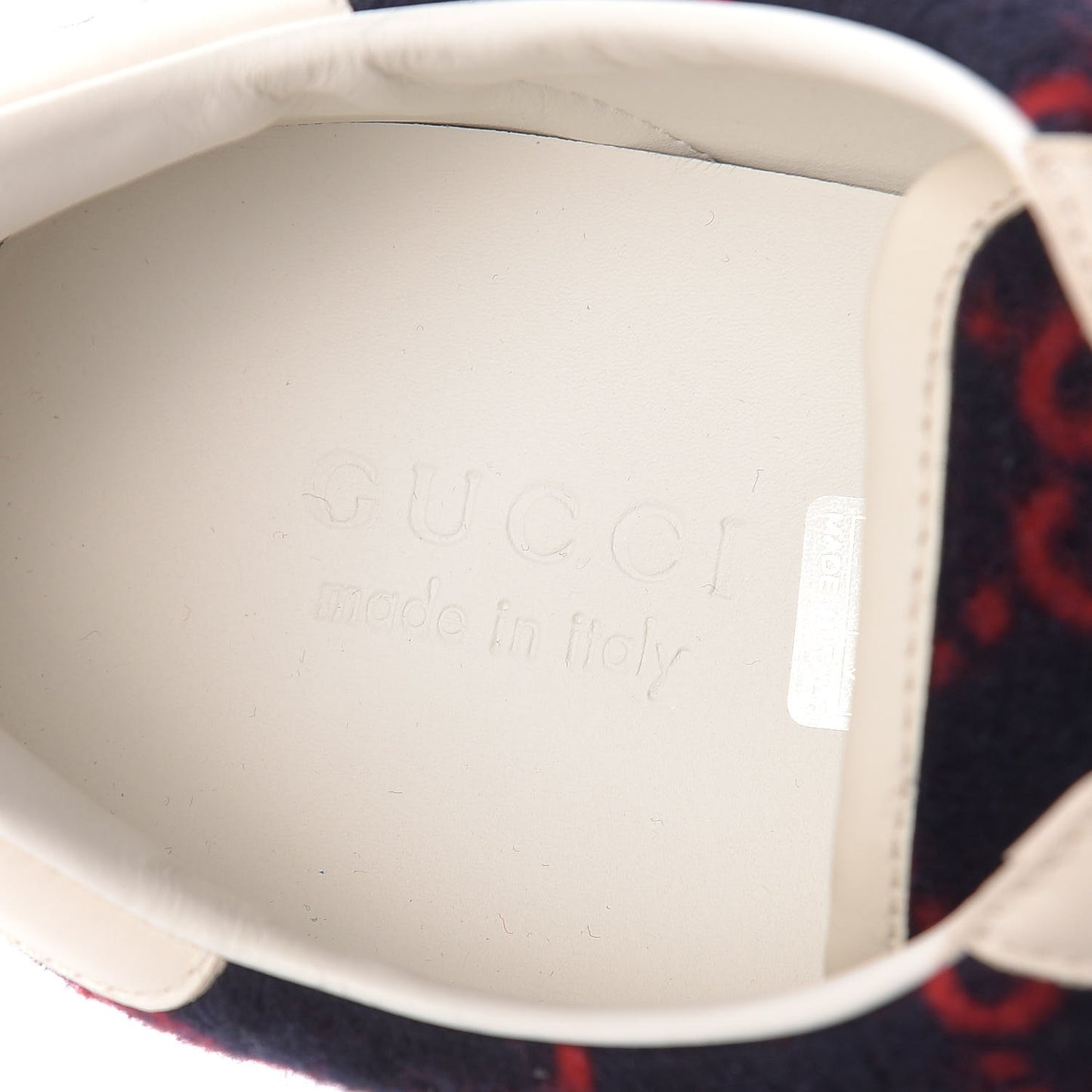Covered Wool Big GG Monogram Mens Sneakers 10.5 Blue Red Mystic White