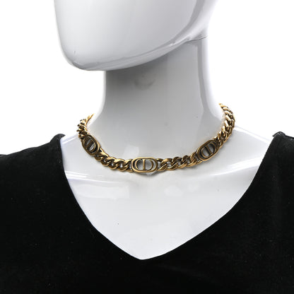 Christian Dior Metal Chain Choker Necklace Gold 2 of 7