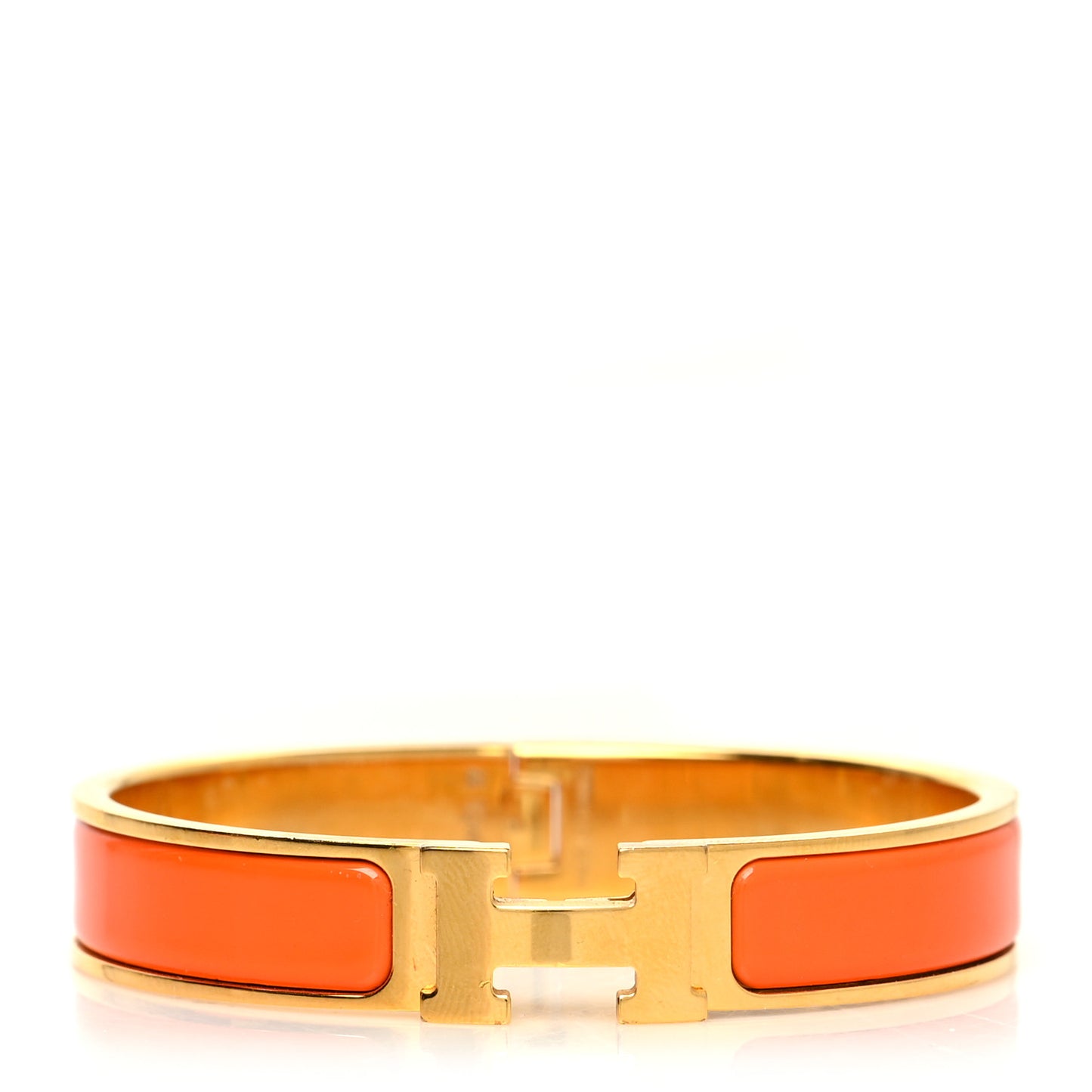 Enamel Narrow Clic Clac H Bracelet PM Orange