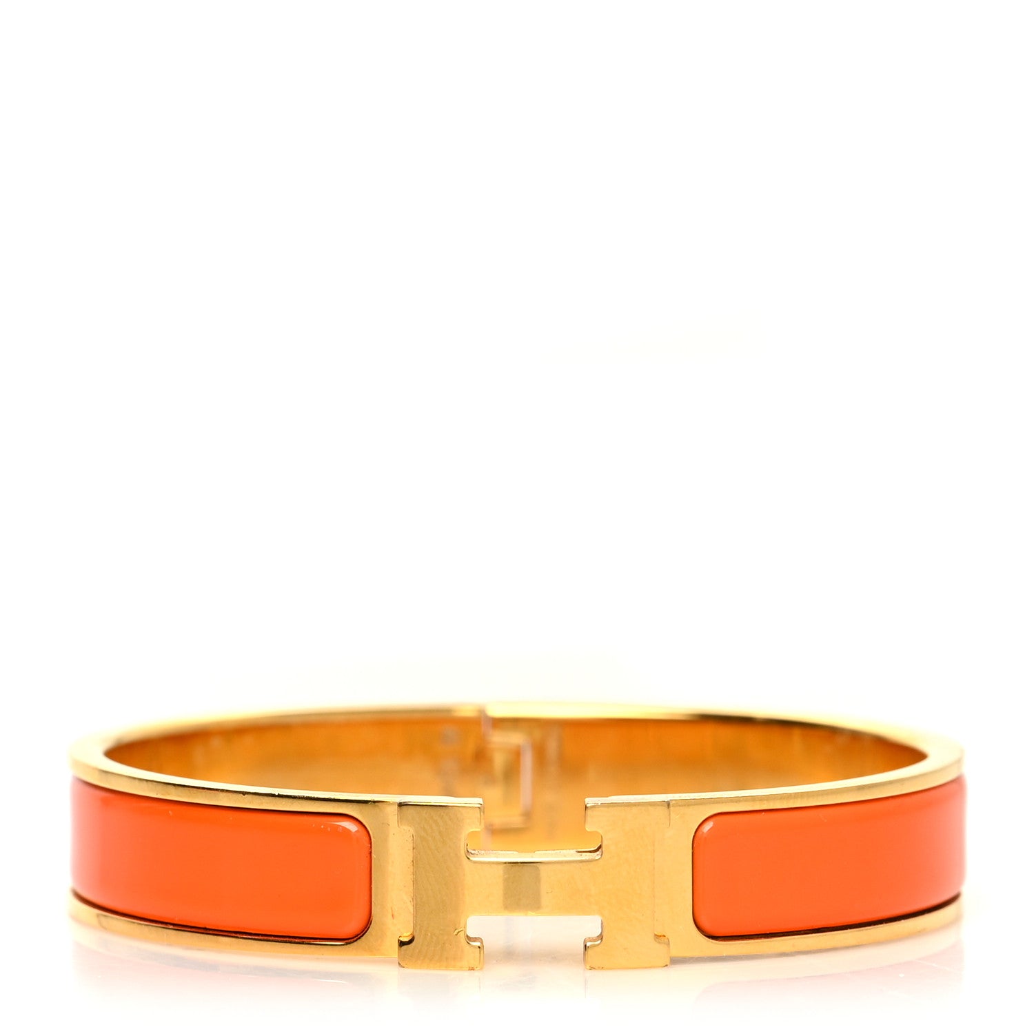 Hermes Enamel Narrow Clic Clac H Bracelet PM Orange 1 of 5