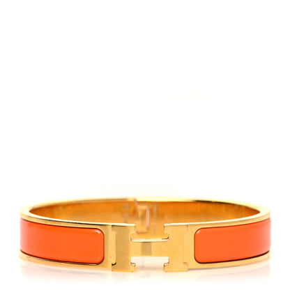 Hermes Enamel Narrow Clic Clac H Bracelet PM Orange 1 of 5