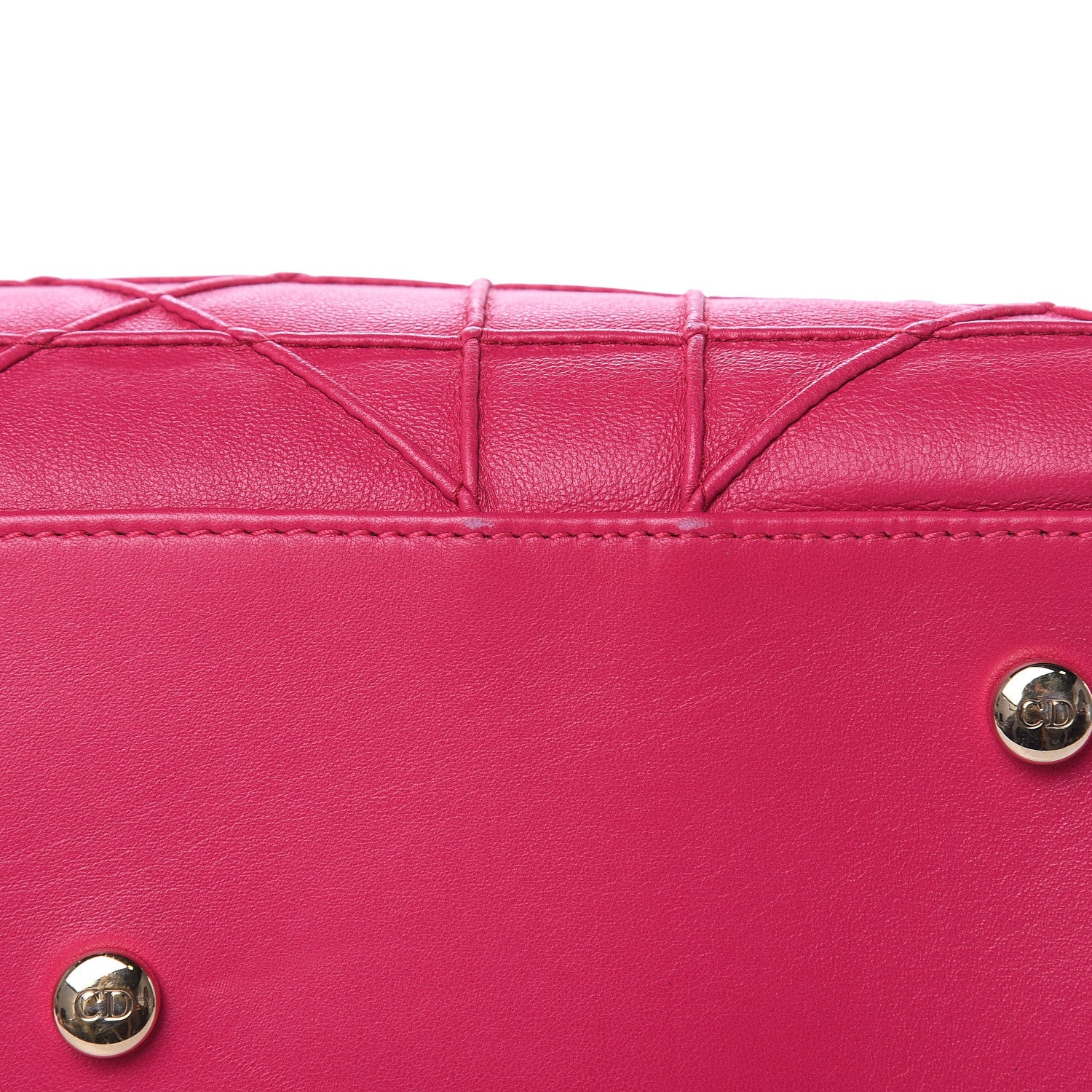 Christian Dior Lambskin Cannage Mini Granville Polochon Fuchsia 12 of 16
